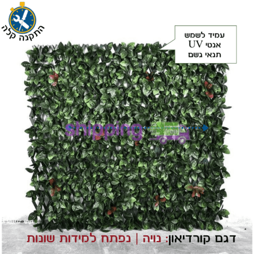 קיר ירוק מלאכותי עשה זאת בעצמך דגם אקורדיון - פיקוס,ענבל,נויה עמיד שמש